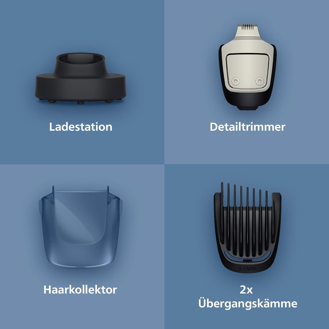 Philips Bartschneider 7000er-Serie – selbstschärfende Metallklingen, 40 Längeneinstellungen, BeardSe