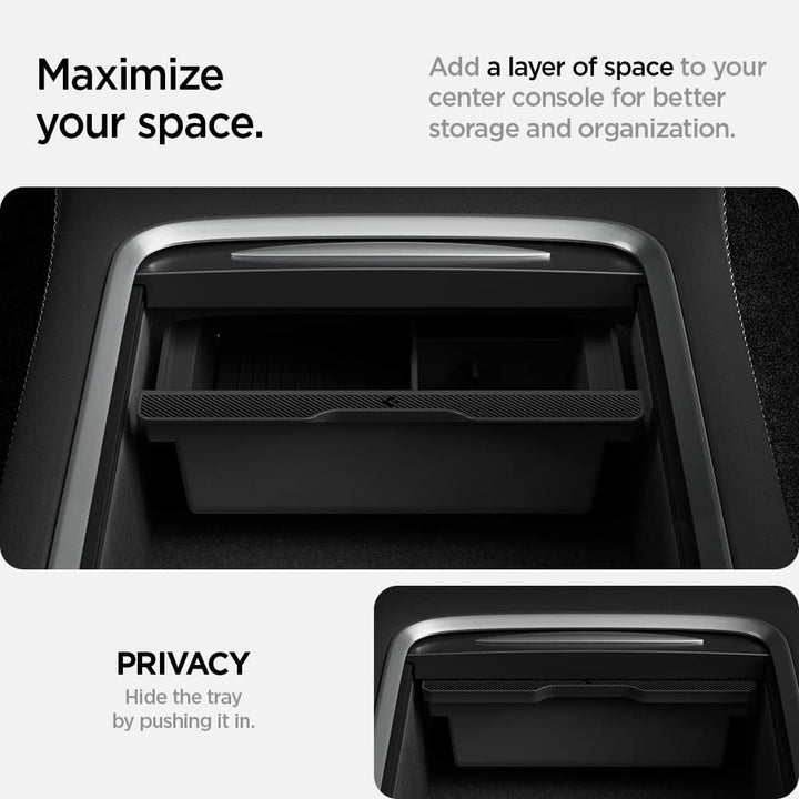 Spigen Mittelkonsole Organizer Armlehnenablage Zubehör für Tesla Model 3 2021-2023 und Model Y mit S
