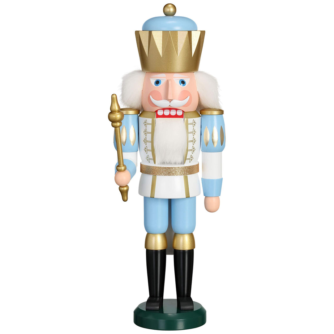 Seiffener Volkskunst Nussknacker König exklusiv 40 cm hoch Figur aus Holz Original Erzgebirgskunst w