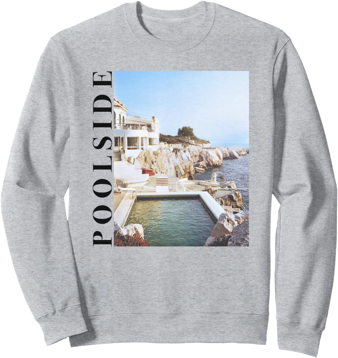 Poolside Bold Vertical Text Photoreal Picture Box Sweatshirt