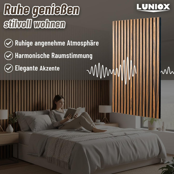 4X Akustikpaneele Rosenholz 119x59,5x2,1cm, Wandpaneele, Schallabsorber, Wandverkleidung, Schallschu