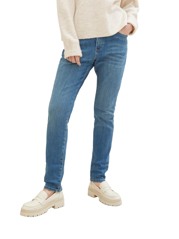 TOM TAILOR Damen Tapered Relaxed Jeans 25W / 30L 10119-used Mid Stone Blue Denim, 25W / 30L 10119-us