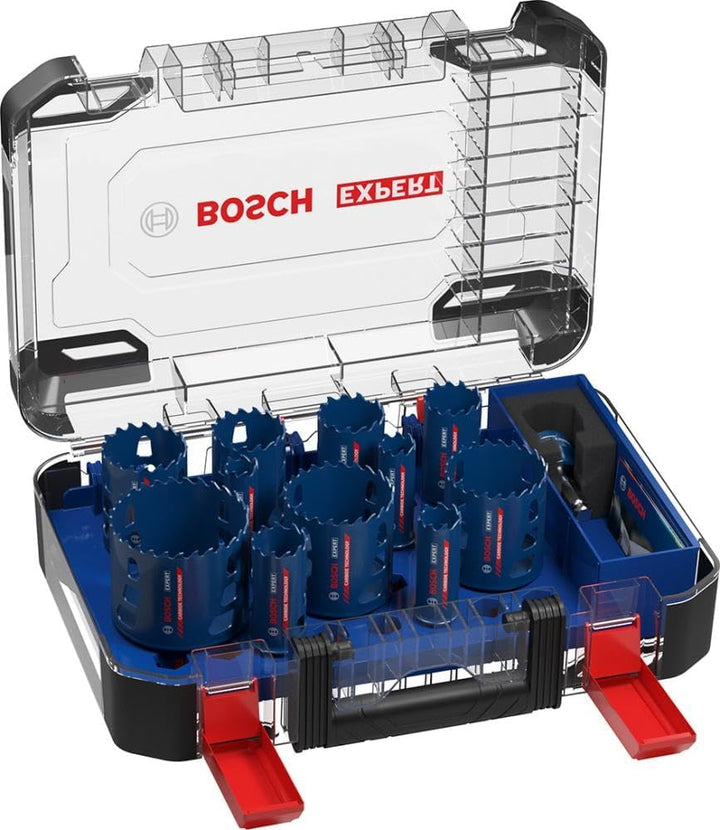 Bosch Accessories 14 tlg. Expert Tough Material Lochsäge Set (für Holz mit Metall, 20-76 mm, Zubehör