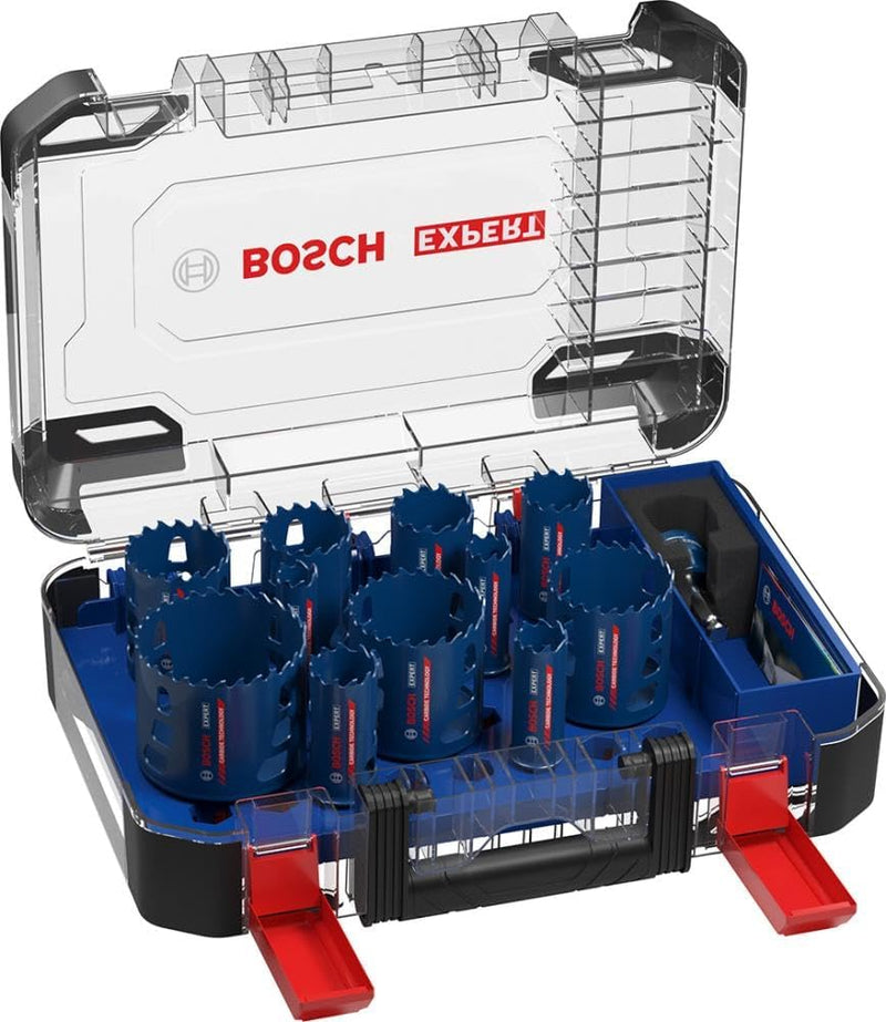 Bosch Accessories 14 tlg. Expert Tough Material Lochsäge Set (für Holz mit Metall, 20-76 mm, Zubehör