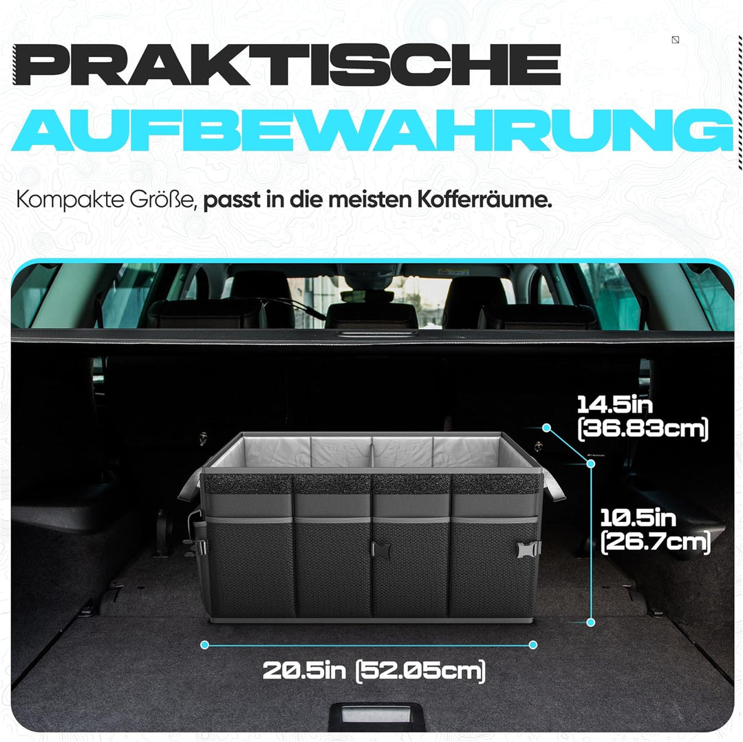 FORTEM Kofferraum Organizer, Kofferraumtasche, Zusammenklappbarer Auto Organizer Kofferraum mit Fäch