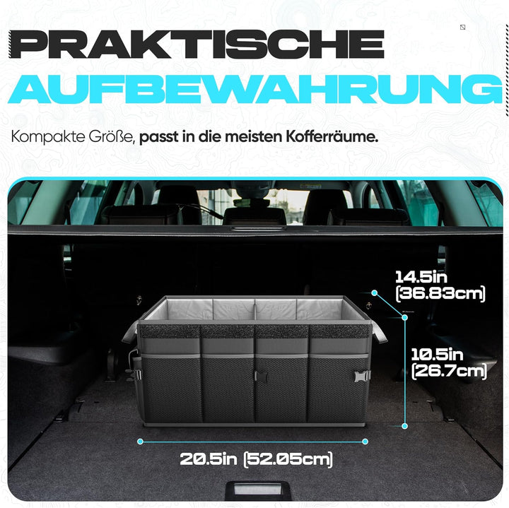 FORTEM Kofferraum Organizer, Kofferraumtasche, Zusammenklappbarer Auto Organizer Kofferraum mit Fäch