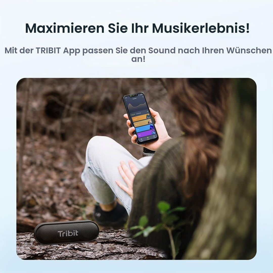 Tribit Bluetooth-Lautsprecher, XSound Go-Lautsprecher mit 16W lautem Klang und tieferem Bass, 24 Stu