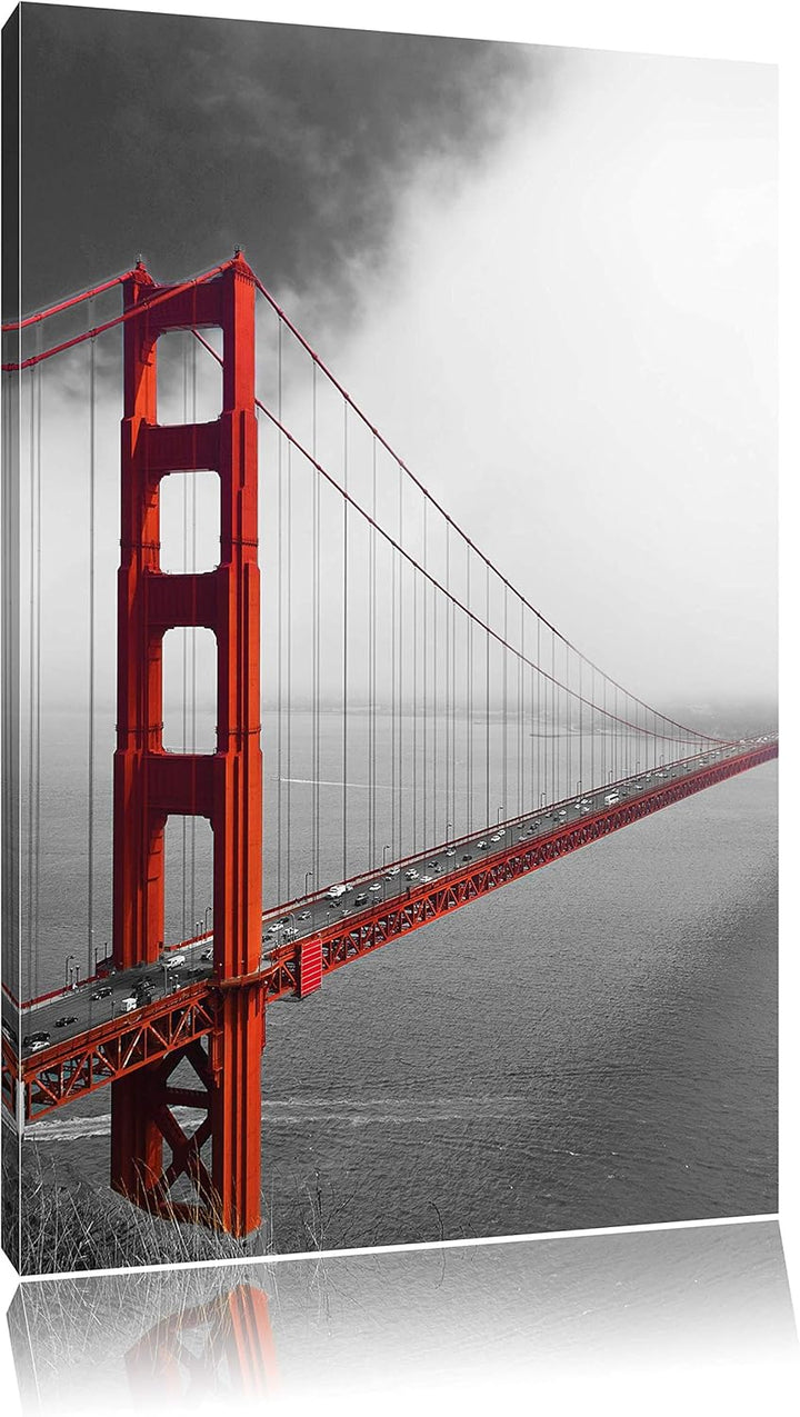 Pixxprint Golgen Gate Bridge in San Francisco als Leinwandbild/Grösse: 120x80 cm/Wandbild/Kunstdruck
