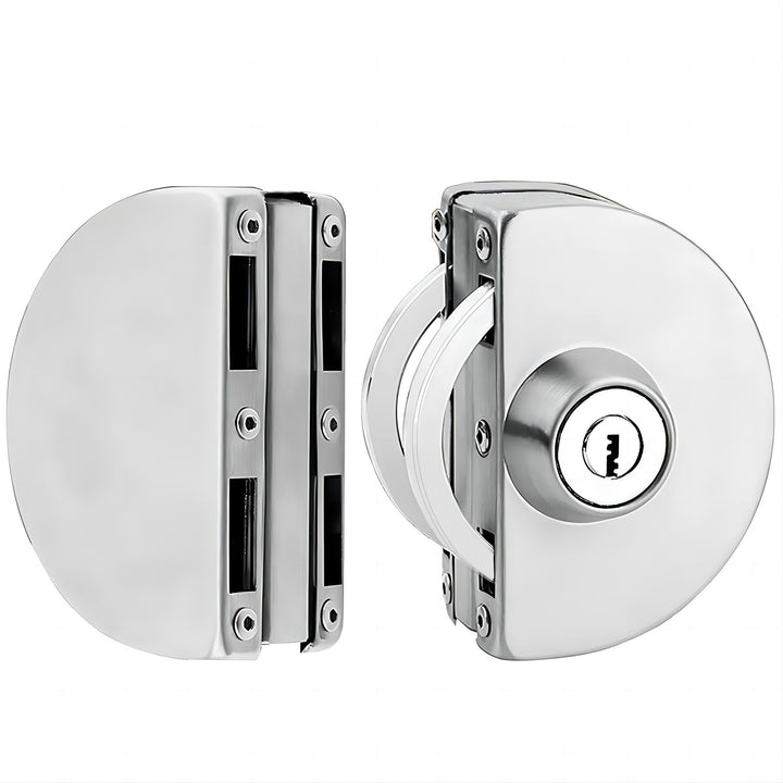 Qrity Edelstahl Glastürschloss mit Schlüssel Öffnen/Schliessen für 10-12 mm Glas Dickes Büro, Zuhaus