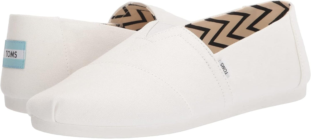 TOMS Herren Alpargata aus Recycelter Baumwolle Flache Slipper 47.5 EU Weiss, 47.5 EU Weiss