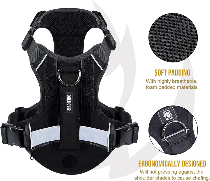OneTigris Grover Taktisches No Pull Hundegeschirr für Grosse/Mittlere Hunde Einstellbar Brustgeschir