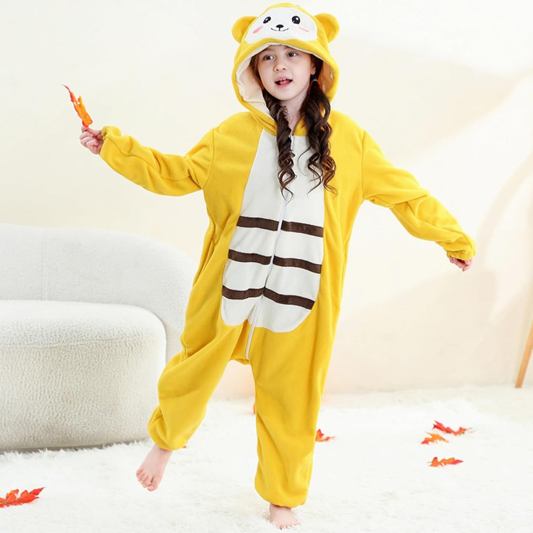 Kids Onesie Tier Suit Hooded Pyjamas Halloween Weihnachten Cosplay Kostüm für Jungen &amp; Mädchen 7-8 J
