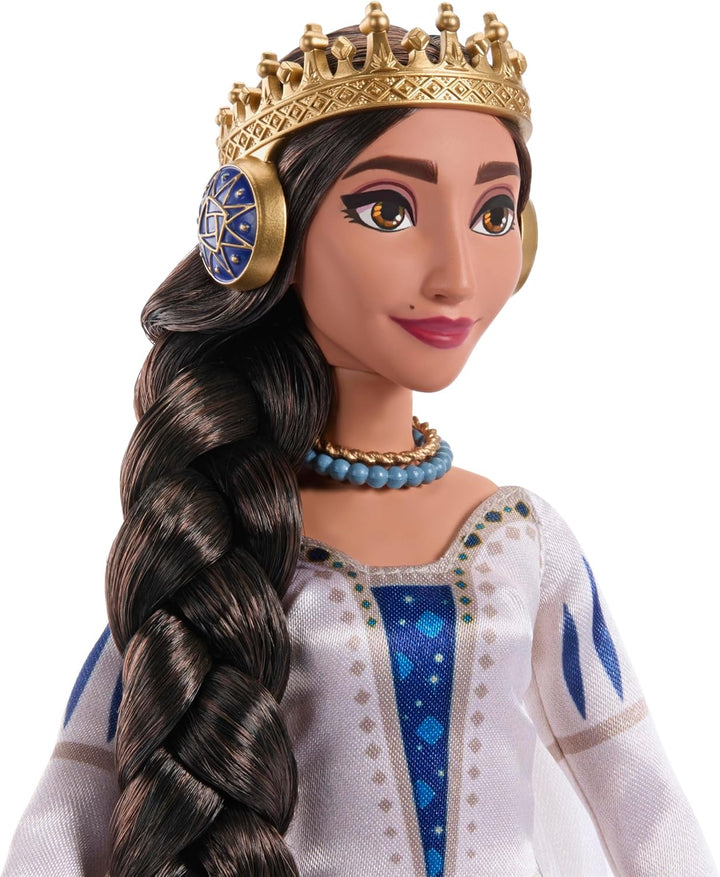 Mattel Disney Wish Königin Amaya von Rosas Modepuppe, bewegliche Puppe und Accessoires, HRC11