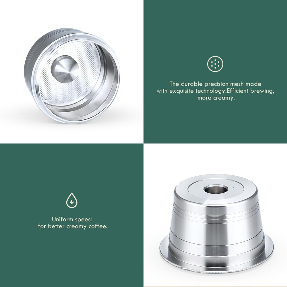 Tchibo Cafissimo kapsułki do kawy ze stali nierdzewnej do napełniania, wielokrotnego użytku, filtr d