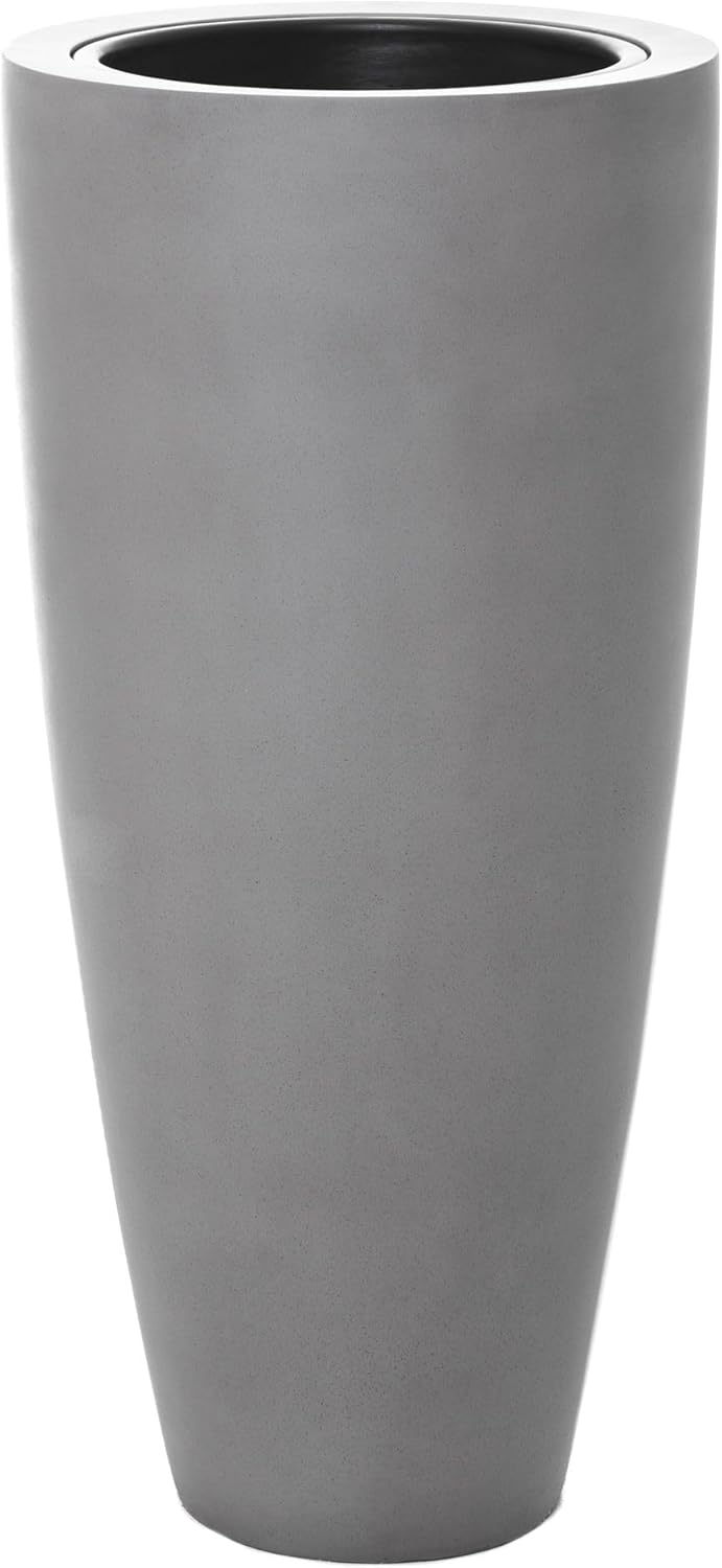 VIVANNO Pflanzkübel Pflanzgefäss Blumenkübel Fiberglas City Beton-Optik Grau - 80x37 80x37 cm Beton-