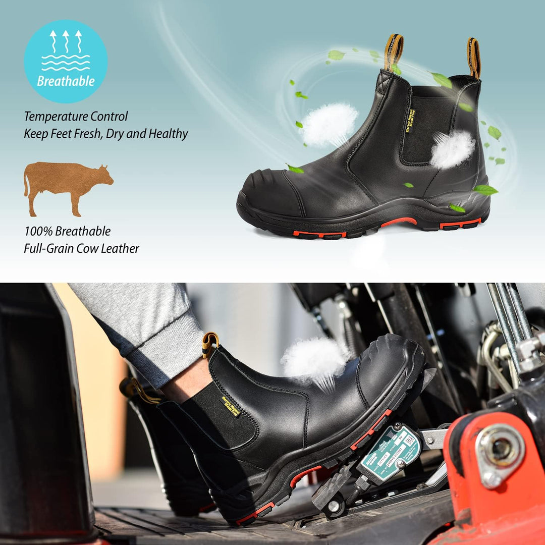 SAFEYEAR S3 Arbeitsstiefel Herren & Damen, M-8025 Sicherheitsschuhe Herren & Damen hoch ESD, wasserd
