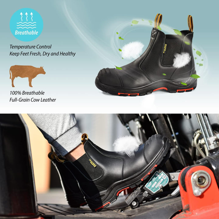 SAFEYEAR S3 Arbeitsstiefel Herren & Damen, M-8025 Sicherheitsschuhe Herren & Damen hoch ESD, wasserd