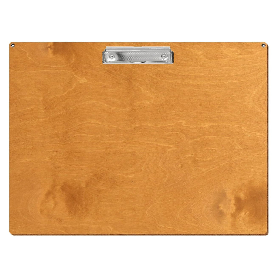 Bütic Holz Klemmbrett Standardform - Birnbaum - für A3 A4 A5 A6 mit Aufhängeösen, Format:A3 quer, Kl