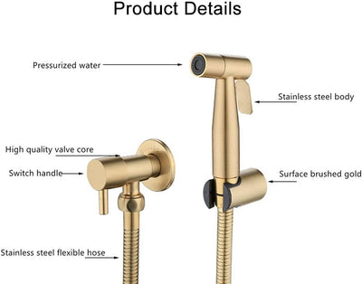 [LOSCHEN]Bidet Toilettensprüher, Hand Bidet Sprayer, Bidet Handbrause, Edelstahl Duschkopf Bidet Arm