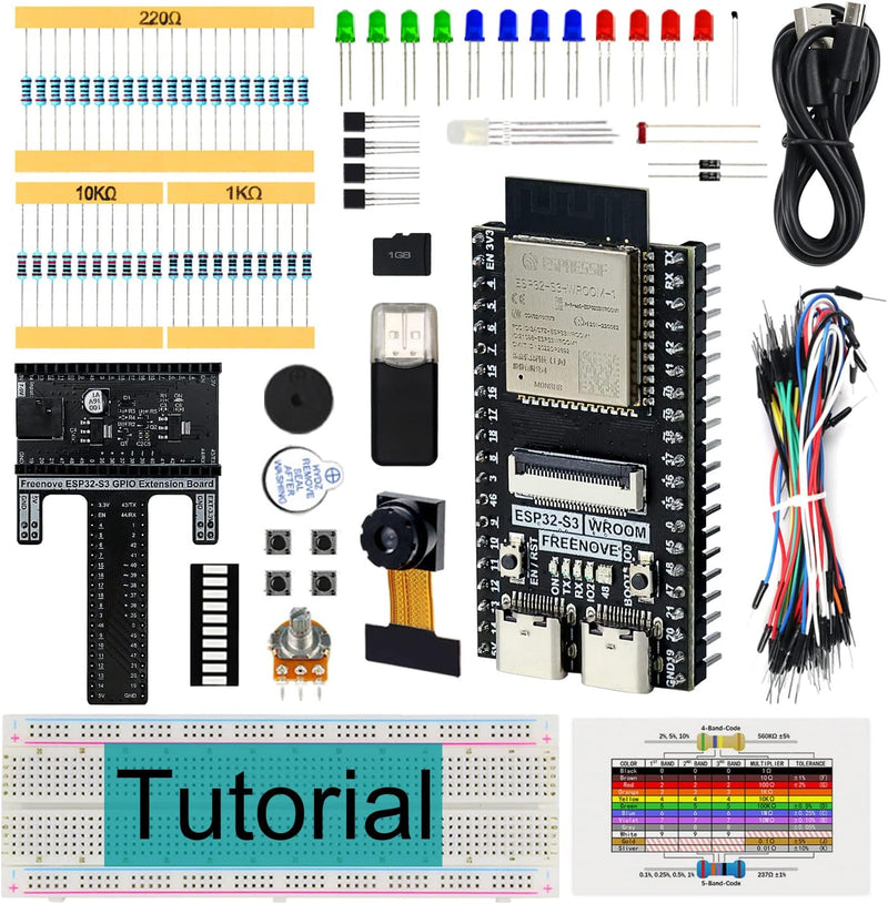 FREENOVE Basic Starter Kit for ESP32-S3-WROOM (Included) (Compatible with Arduino IDE), Onboard Came