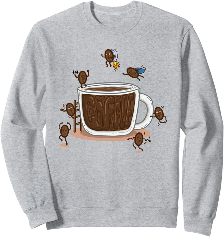 Lustiges Kaffeebohnen-Shirt. Sweatshirt