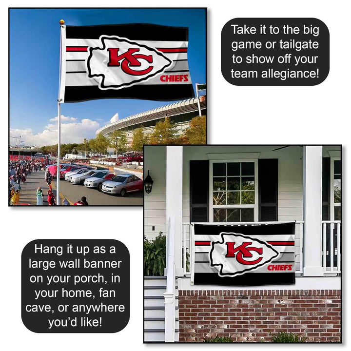 Kansas City Chiefs Retro Stripes Grosse Flagge 7,6 x 12,7 cm