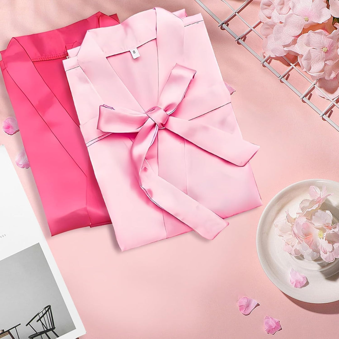 7 Stück Mädchen Geburtstags-Roben, Spa Partys Prinzessinnen-Robe, Satin-Kimono-Robe für Mädchen und