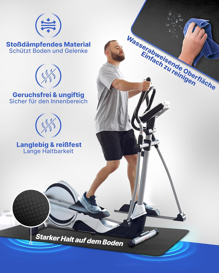 NEOLYMP Bodenschutzmatte Fitnessgerät - Laufband Matte 8mm Dicke - langlebig, rutschfest & stossdämp
