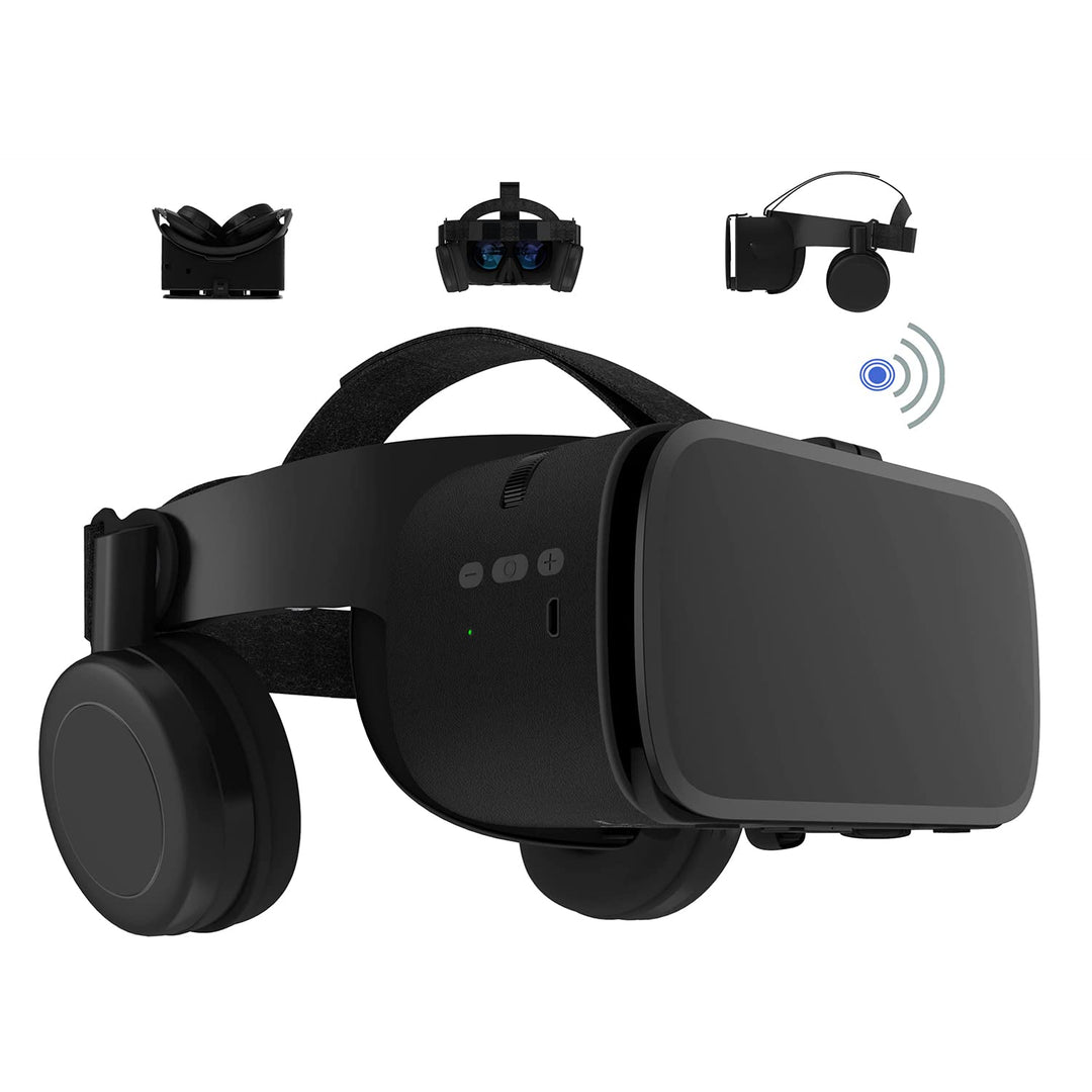 VR Brille Headset für iPhone und Android-Telefone, kabellose 3D-Virtual-Reality-Bluetooth-Brille mit