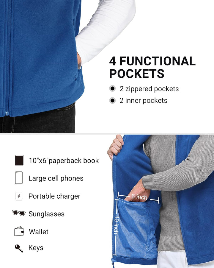 Outdoor Ventures Fleece Weste Herren Leicht Ärmellose Fleeceweste Jacke Winddicht Warm Gefütterte Wi