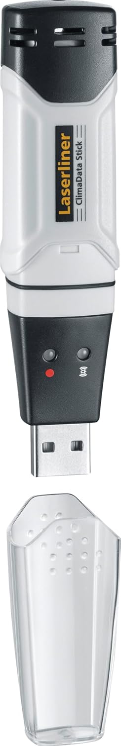Laserliner digitales Hygrometer, ClimaData Stick, Temperatur- & Luftfeuchtemessgerät mit Langzeitmes