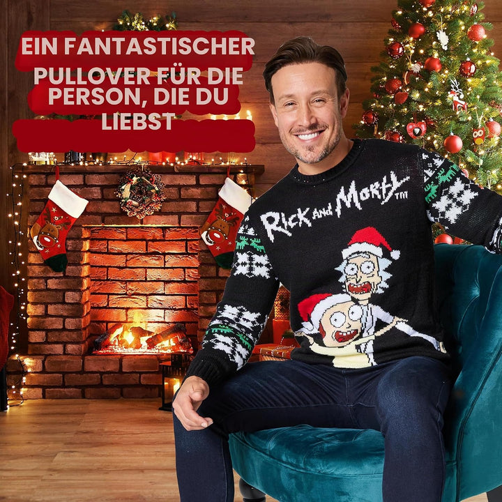 RICK AND MORTY Weihnachtspullover Herren - Christmas Pullover in M-2XL, Festlicher Christmas Sweater