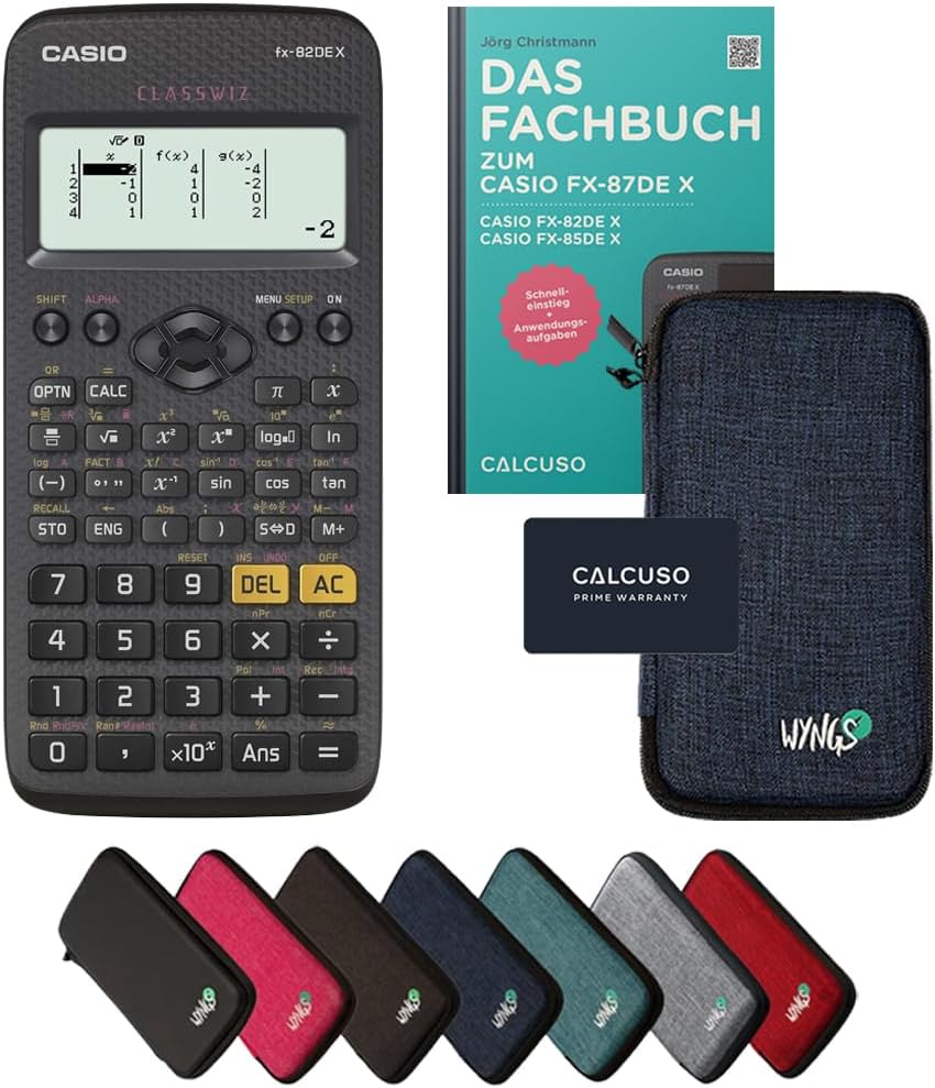 CALCUSO Standardpaket Blau mit Taschenrechner Casio FX-82DE X ClassWiz (Deutsch) Blau Casio FX 82 DE