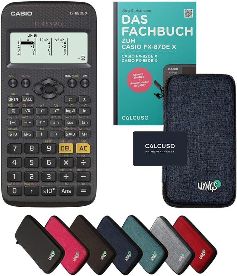 CALCUSO Standardpaket Blau mit Taschenrechner Casio FX-82DE X ClassWiz (Deutsch) Blau Casio FX 82 DE