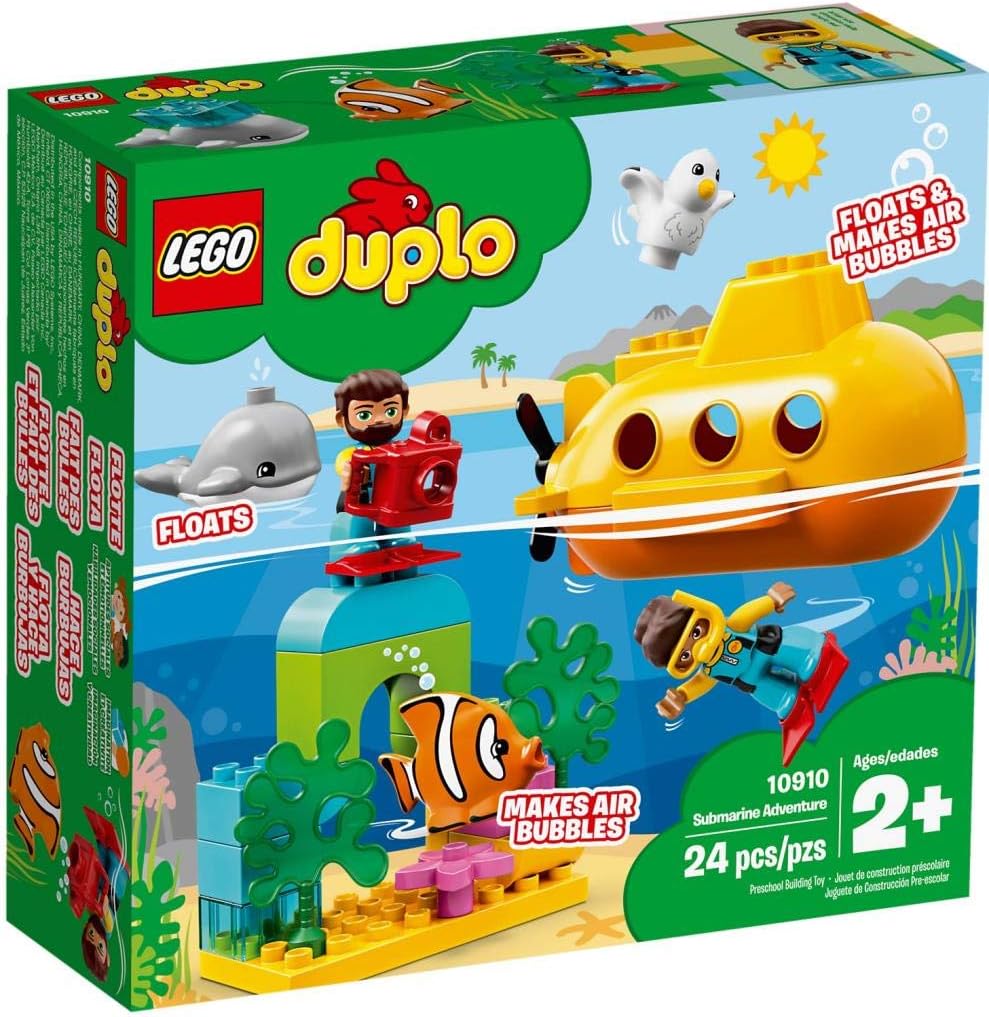 LEGO 10910 DUPLO Town U-Boot-Abenteuer, Badespielzeug das Luftblasen Macht, Bauset für Kinder im Alt