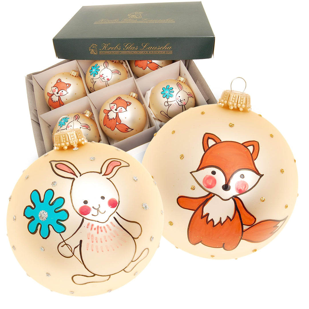 Krebs Glas Lauscha - Weihnachtsdekoration/Christbaumschmuck aus Glas - Weihnachtskugeln - Motiv: Gol