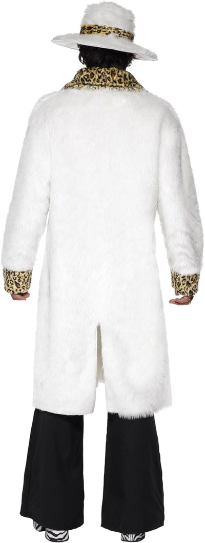 Pimp Costume, White and Leopard Print (M), M