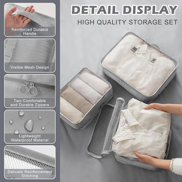 Koffer Organizer Set, 14 Stück Wasserdicht Packing Cubes, Multifunktionale Travel Packwürfel, Koffer