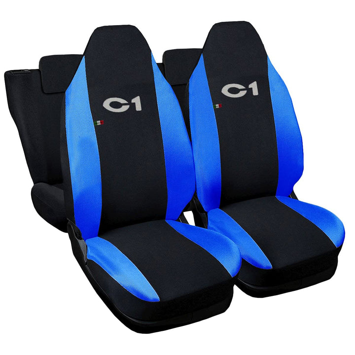 Lupex Shop 17239-01 Citroen C1 zweifarbige Sitzbezüge - schwarz blau