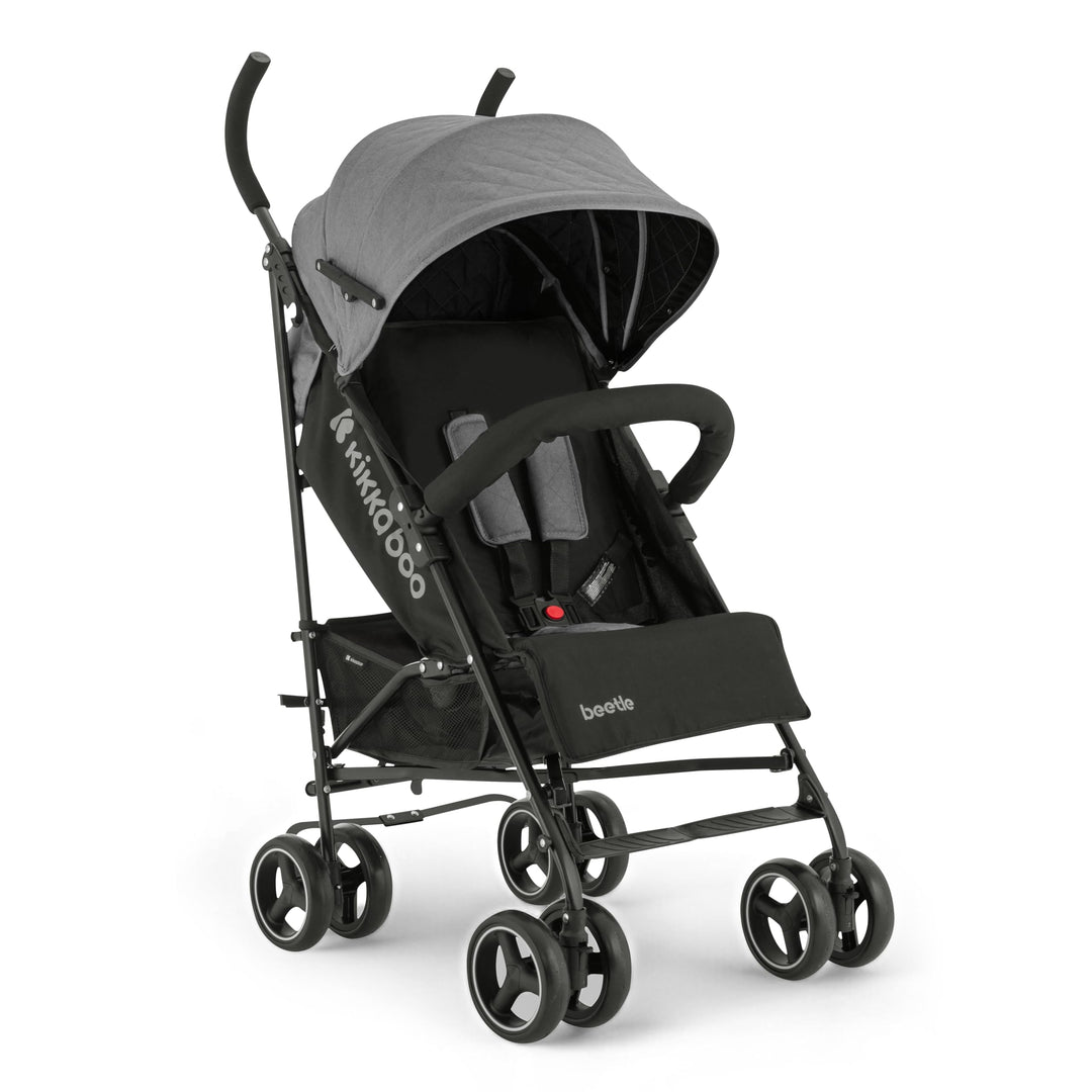 KikkaBoo BEETLE Kinderwagen, Babysportwagen bis zu 22 kg, Zusammenklappbar, Leicht, Kompakt, Grau, G