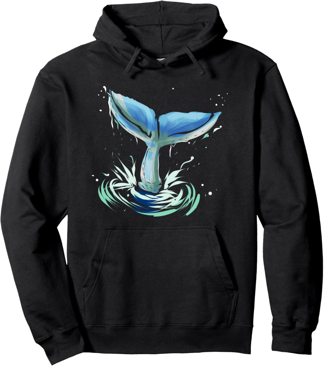 Walflosse Angler Geschenk Angelverein Unterwasser Angeln Pullover Hoodie