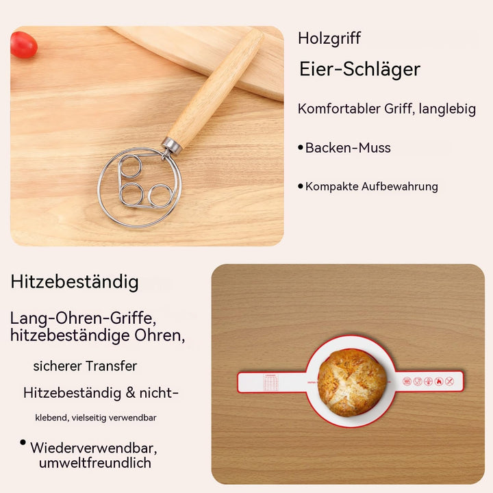 Sauerteig-Starter-Set, runder und ovaler Sauerteig-Gärkorb, 100 % natürliches Rattan, 600 ml Sauerte
