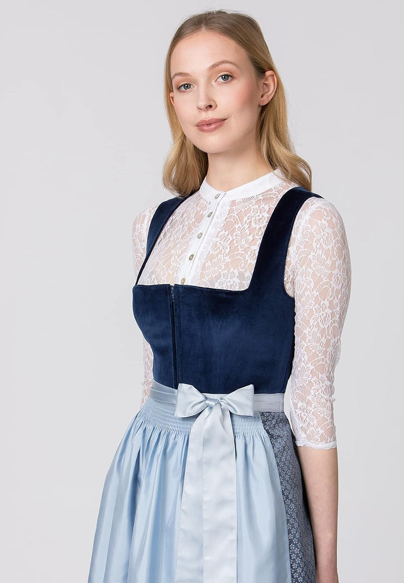 Stockerpoint Damen Dirndl Aida Kleid für besondere Anlässe 40 Blau, 40 Blau