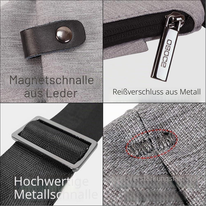 OSOCE Umhängetaschen Herren Wasserfeste Mini Bauchtasche Mehrere Taschen Schultertasche Anti-Diebsta