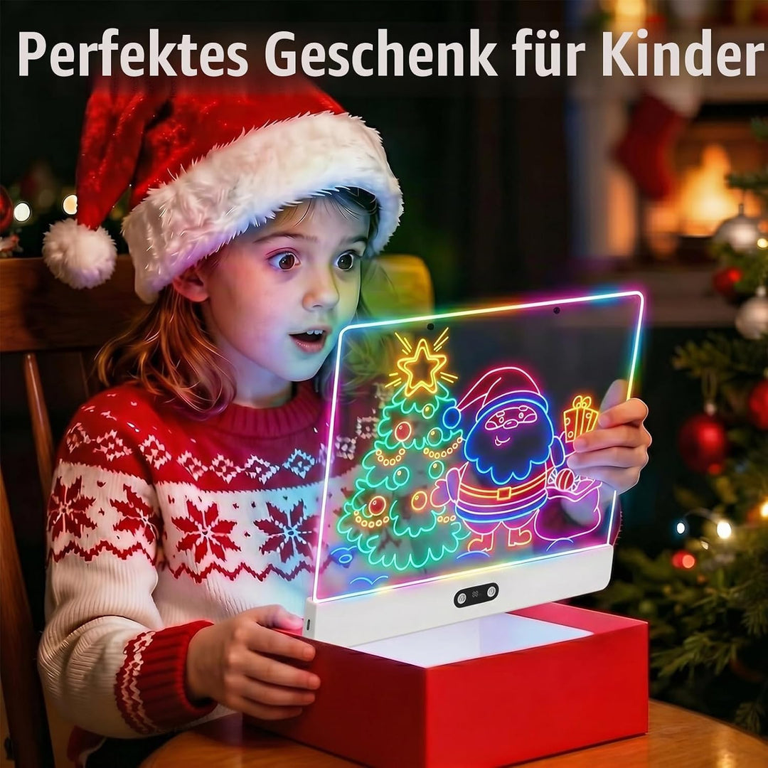 LED Zeichenbrett Wiederaufladbar mit RGB-Lichtern - 35cmx26cm Notiztafel aus kratzfestem Acryl,Led M
