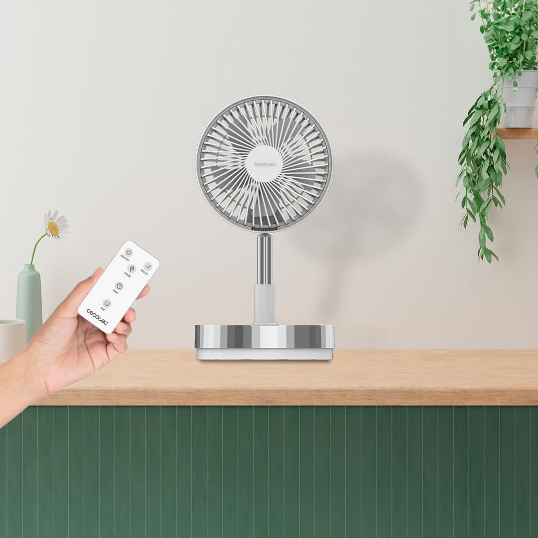Cecotec Standventilator EnergySilence 800 FoldAir Portable Control. 7200 mAh Akku, 8 Zoll, Faltbar u