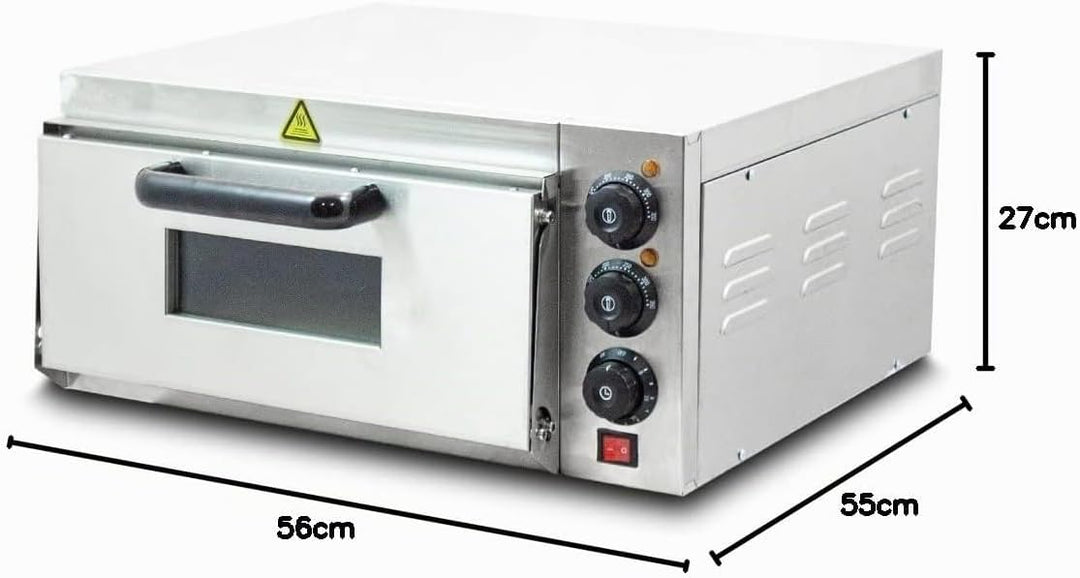 Bituxx Professioneller Pizzaofen Pizzabackofen Pizzamaker Elektrisch 2000W mit Steinplatte , Gastro
