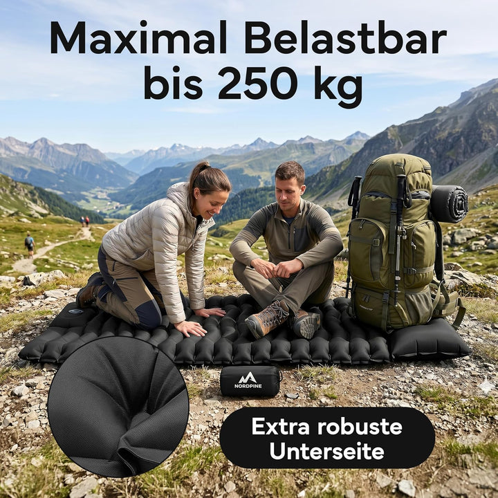 NEOLYMP NORDPINE Isomatte Camping - Integrierte Fusspumpe, Aufblasbar, 10 cm Dick - 200x70 cm, Ultra
