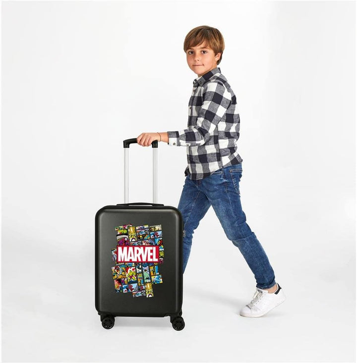 Marvel Avengers Handgepäck schwarz 38x55x20 cm Starres ABS seitliches Zahlenschloss 34L 2,6kgs 4 Dop