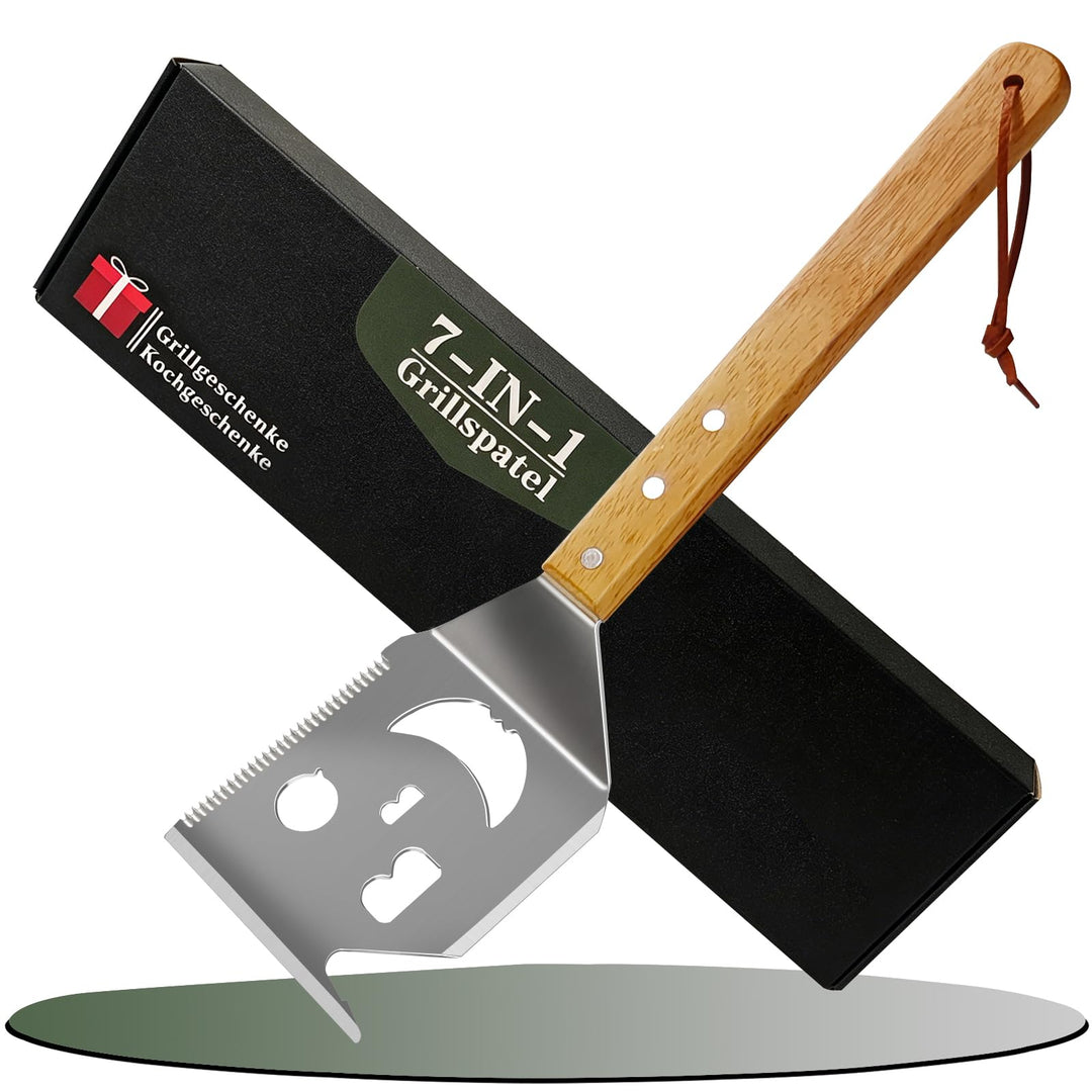 7 in 1 Grillspachtel, Einzigartige Grillwerkzeuge, Eingebautes Grillbesteck-Set, Grillzubehör, Grill